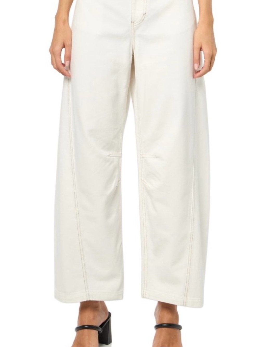 BOSS, Barrel Leg Denim Jeans, Soft Cream, 0